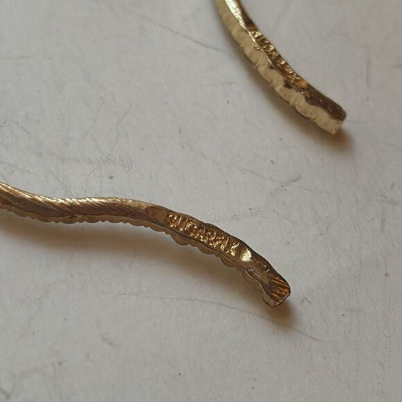 Sugarfix Green and gold tone palm tree rhinestone dangle statement earrings - Picture 6 of 9